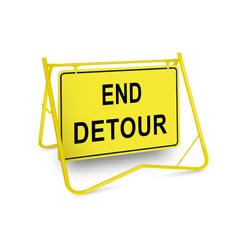 End Detour, 900 x 600mm Metal, Class 1 Reflective, Swing Stand