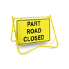 Part Road Closed, 900 x 600mm Metal, Class 1 Reflective, Swing Stand