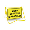 Weed Spraying in Progress (Text), 900 x 600mm Metal, Class 1 Reflective, Swing Stand