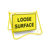 Loose Surface (Text), 900 x 600mm Metal, Class 1 Reflective, Swing Stand