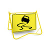 Slippery Surface Picto, 900 x 600mm Metal, Class 1 Reflective, Swing Stand
