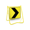 Hazard Warning Marker (Chevron), 600 x 600mm Metal, Class 1 Reflective, Swing Stand