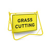 Grass Cutting, 900 x 600mm Metal, Class 1 Reflective, Swing Stand