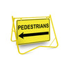 Pedestrians (Arrow Left), 900 x 600mm Metal, Class 1 Reflective, Swing Stand
