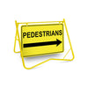 Pedestrians (Arrow Right), 900 x 600mm Metal, Class 1 Reflective, Swing Stand