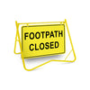 Footpath Closed, 900 x 600mm Metal, Class 1 Reflective, Swing Stand