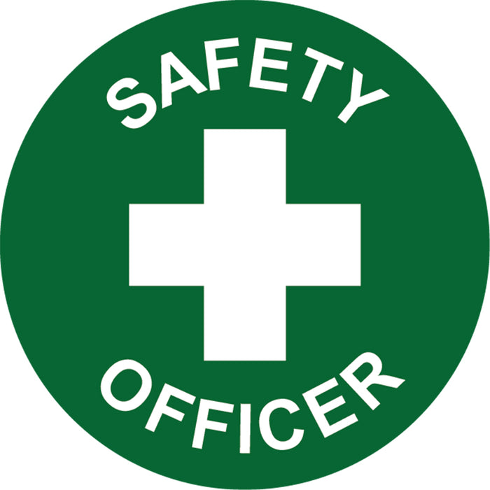 Safety Officer, 50mm Round Hardhat Stickers, Pack/12