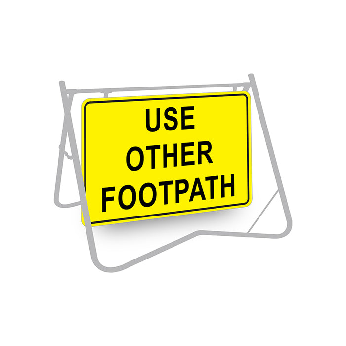 Use Other Footpath, 900 x 600mm Metal, Class 1 Reflective, Swing Stand