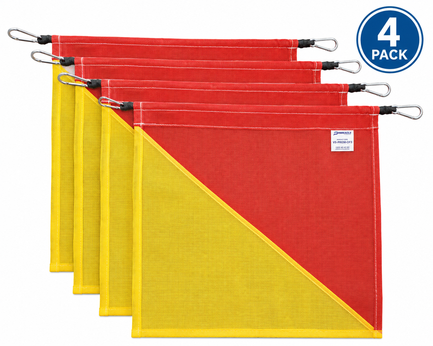 Premium Mesh Type Oversize Flag w/ Stretch Strap & Karabiners, Pack/4