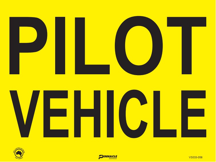 Pilot Vehicle, 300 x 400mm Adhesive, Class 1 Reflective