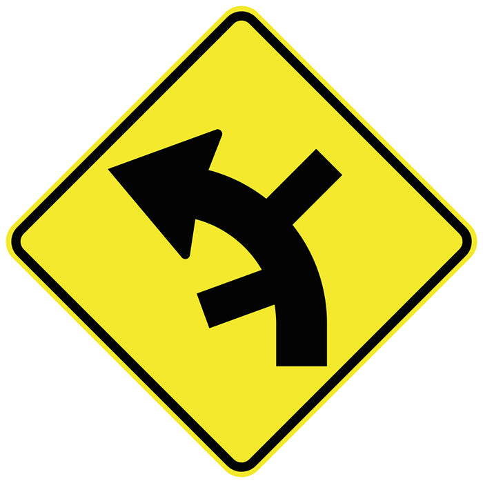 Staggered Side Road Junctions On Curve Left (Symbolic)