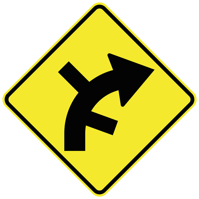 Staggered Side Road Junctions On Curve Right (Symbolic)