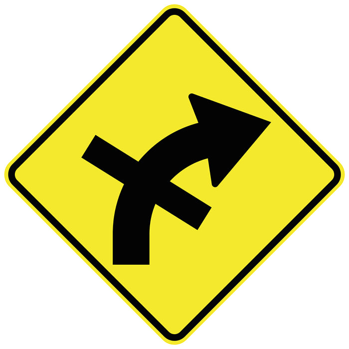 Crossroad On Curve Right (Symbolic)