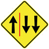 One And Two Lane Each Way With Barrier (Symbolic)