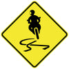 Hazardous Motorcycle Curve Left (Symbolic)