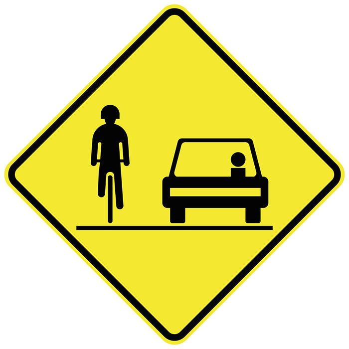 Share The Road Cyclist & Vehicle (Symbolic)