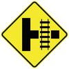 Rail Track Crossing On Side Road Right (Symbolic)