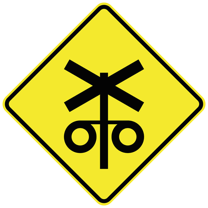 Rail Crossing With Warning Lights (Symbolic)