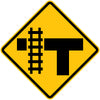 Rail Crossing On Bar Of T Intersection Left (Symbolic)
