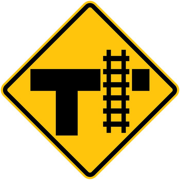 Rail Crossing On Bar Of T Intersection Right (Symbolic)