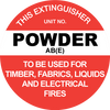This Extinguisher: Powder AB(E) 200mm Disc