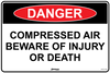 Danger Compressed Air Beware of Injury Or Death