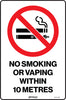 No Smoking Or Vaping Within 10m