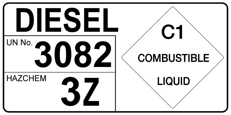 Hazchem Transport Sign