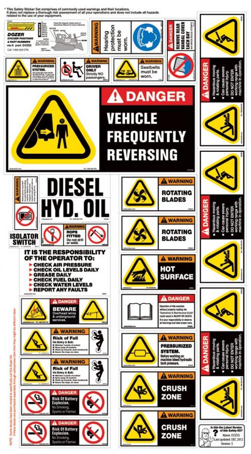Machinery Sticker Kit Dozer — Pinnacle Signage