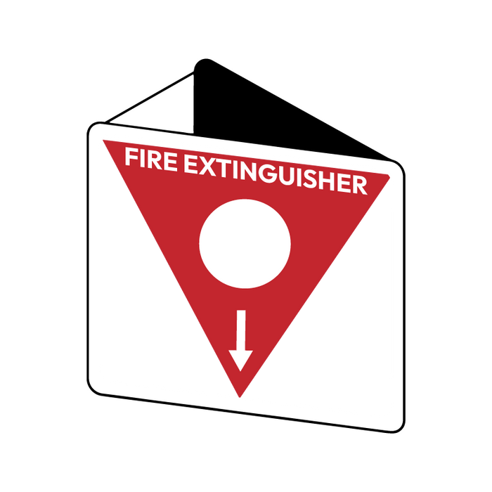 Fire Extinguisher Marker AB(E) Powder (White Circle) 225 x 225mm Off Wall