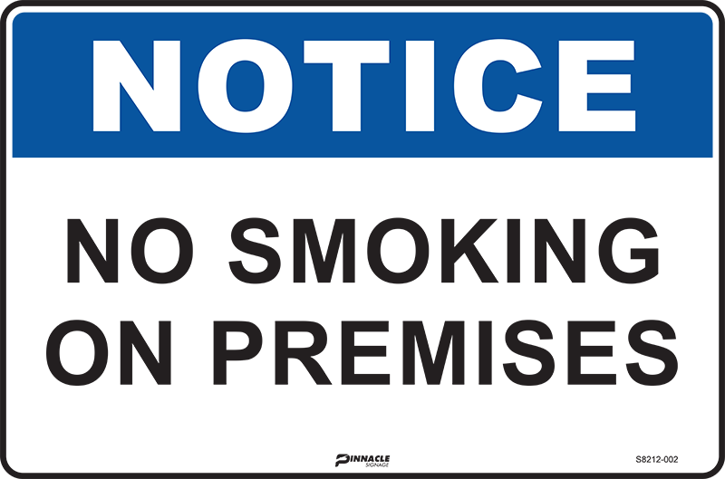 Notice No Smoking On Premises