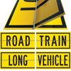 Long Vehicle/Road Train Flip Sign, 600 x 300mm, Two Piece Hinged, Class 2 Reflective Aluminium