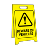 Corflute Sign Stand, Beware Of Vehicles, 500 x 300mm