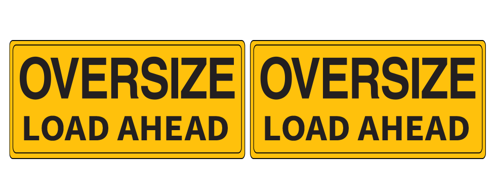 Oversize Load Ahead Sign (Double Sided), 1200 x 600mm, Class 2 Reflective Aluminium