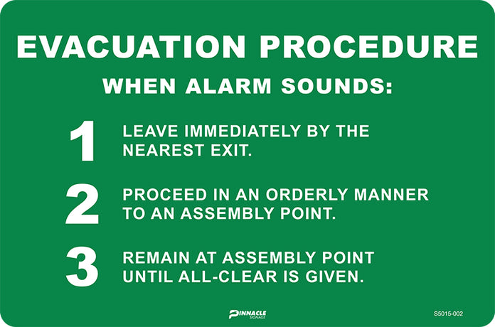 Evacuation Procedure When Alarm Sounds Evacuation Procedure When Alarm Sounds