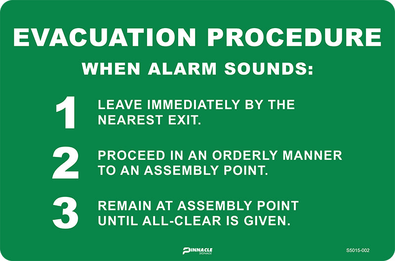 Evacuation Procedure When Alarm Sounds