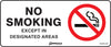 No Smoking Except In Designated Areas