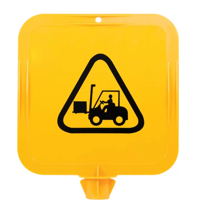 Yellow Lock In Sign Frame, Forklifts Pictogram — Pinnacle Signage