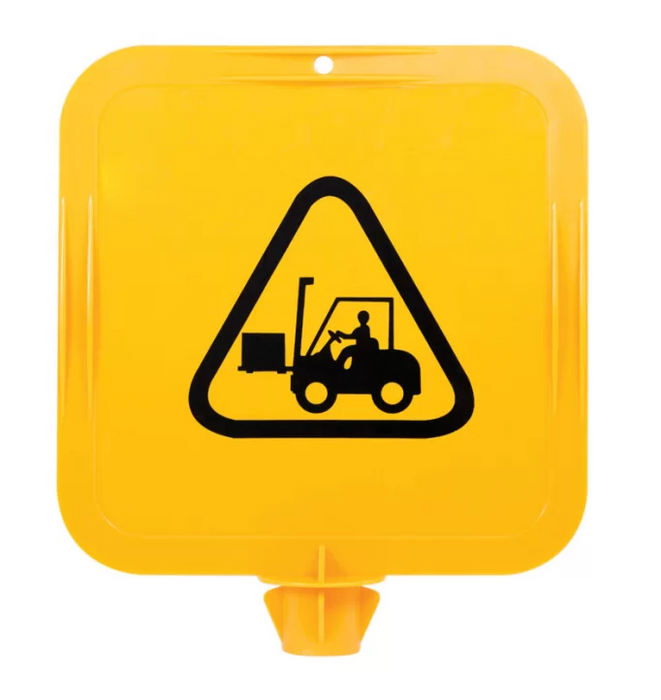 Yellow Lock In Sign Frame, Forklifts Pictogram