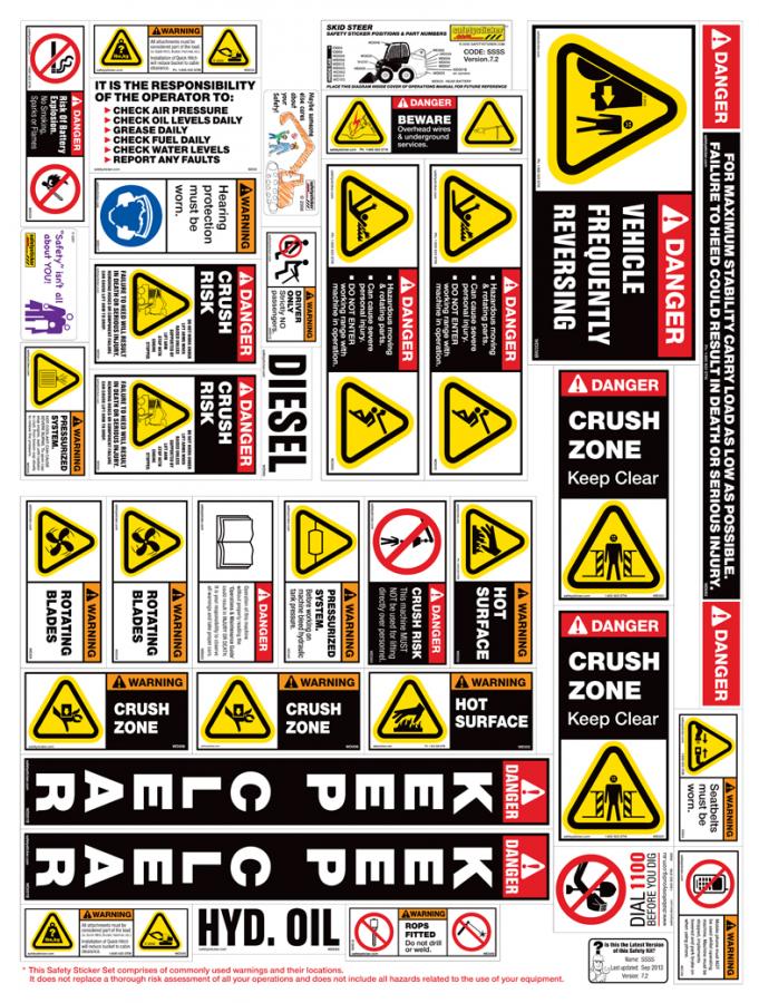 Machinery Sticker Kit, Skid Steer — Pinnacle Signage