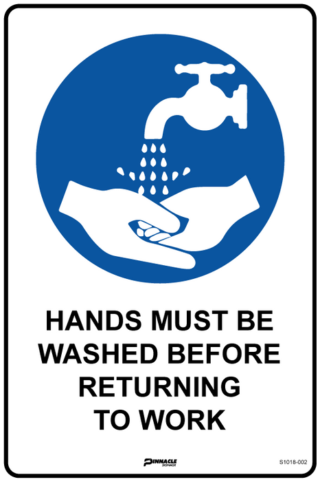 Hands Must Be Washed Before Returning To Work