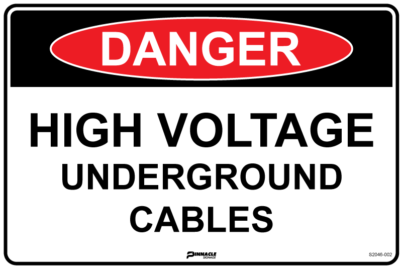 Danger High Voltage Underground Cables