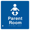 Braille Sign, Parent Room, 210 x 180mm, Blue/White PVC