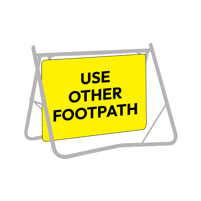 Use Other Footpath, 900 x 600mm Metal, Class 1 Reflective, Swing Stand