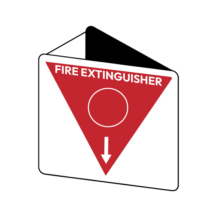 Fire Extinguisher Marker Water (Red Circle) 225 x 225mm Off Wall