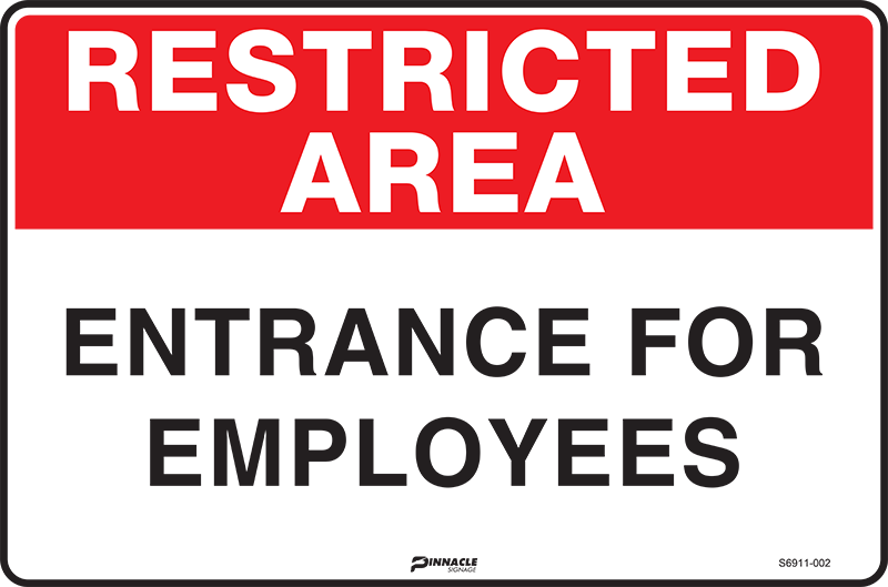 Restricted Area Entrance For Employees