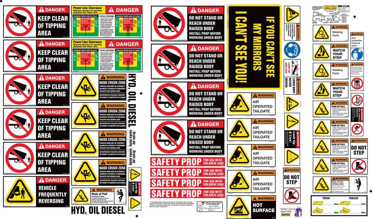 Safety Sticker Kit Machinery Sticker Kit, Telescopic Handler — Pinnacle Signage