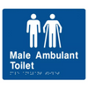 Braille Sign, Male Toilet & Male Ambulant Toilet, 210 x 180mm, Blue/White PVC