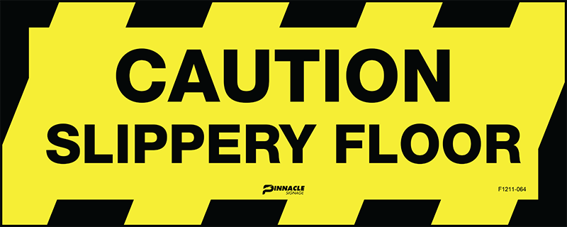 Floor Graphics, Self Adhesive, Anti-Slip, Caution Slippery Floor