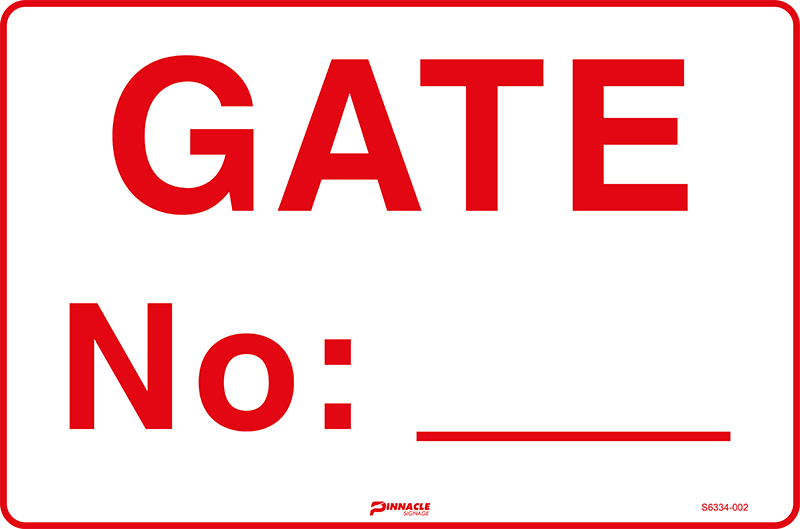 Gate No: __ (Red on White)